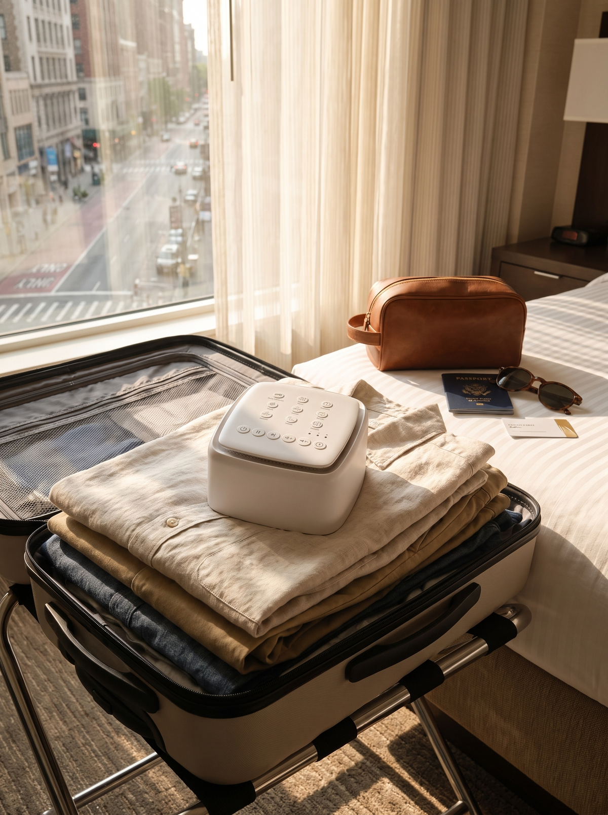 Laurent Well Rechargeable White Noise Machine with Sleep Timer, Made For Every Trip