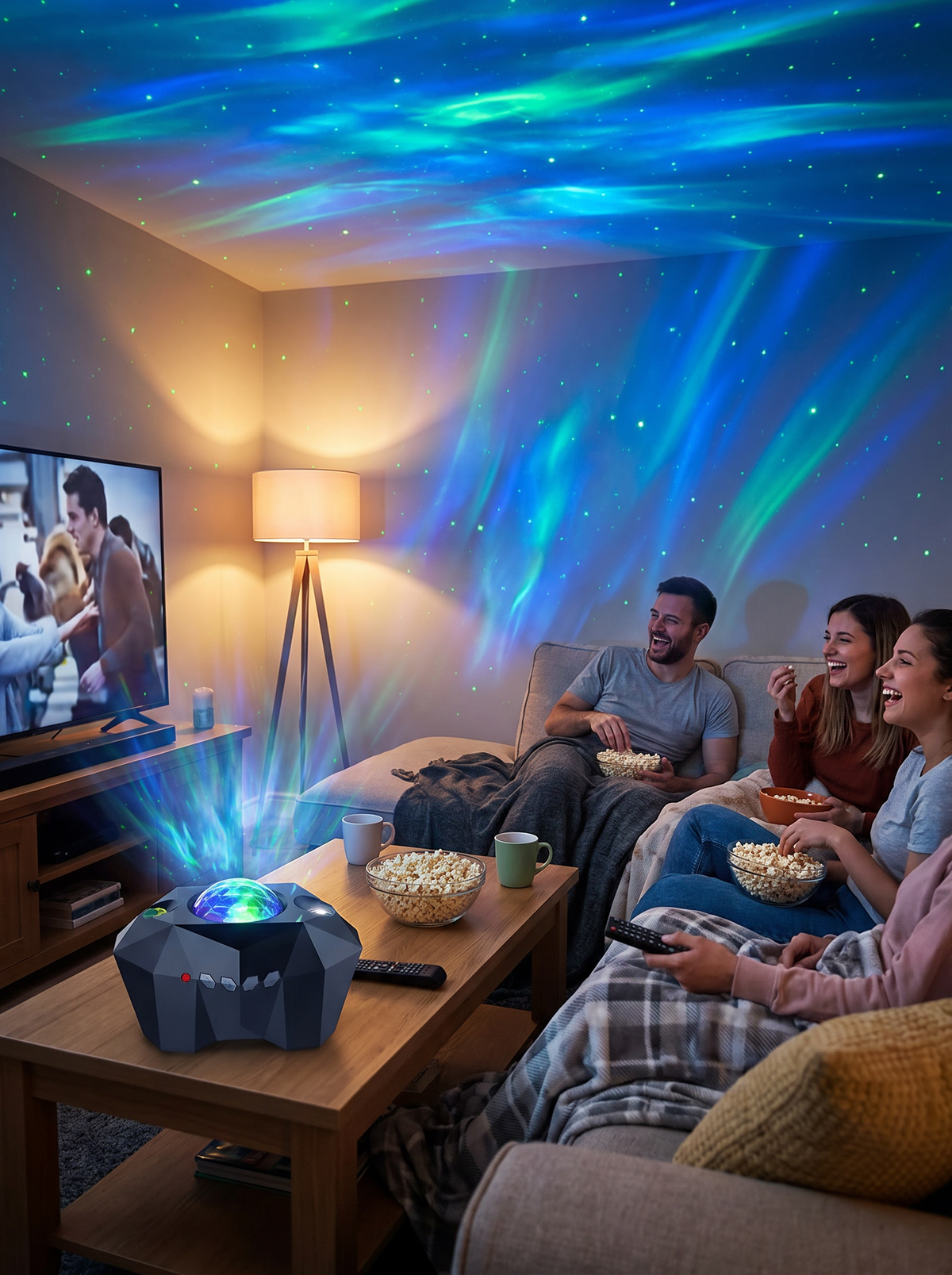 Laurent Well Ocean Wave Star Projector with Bluetooth Speaker, Control From The Couch