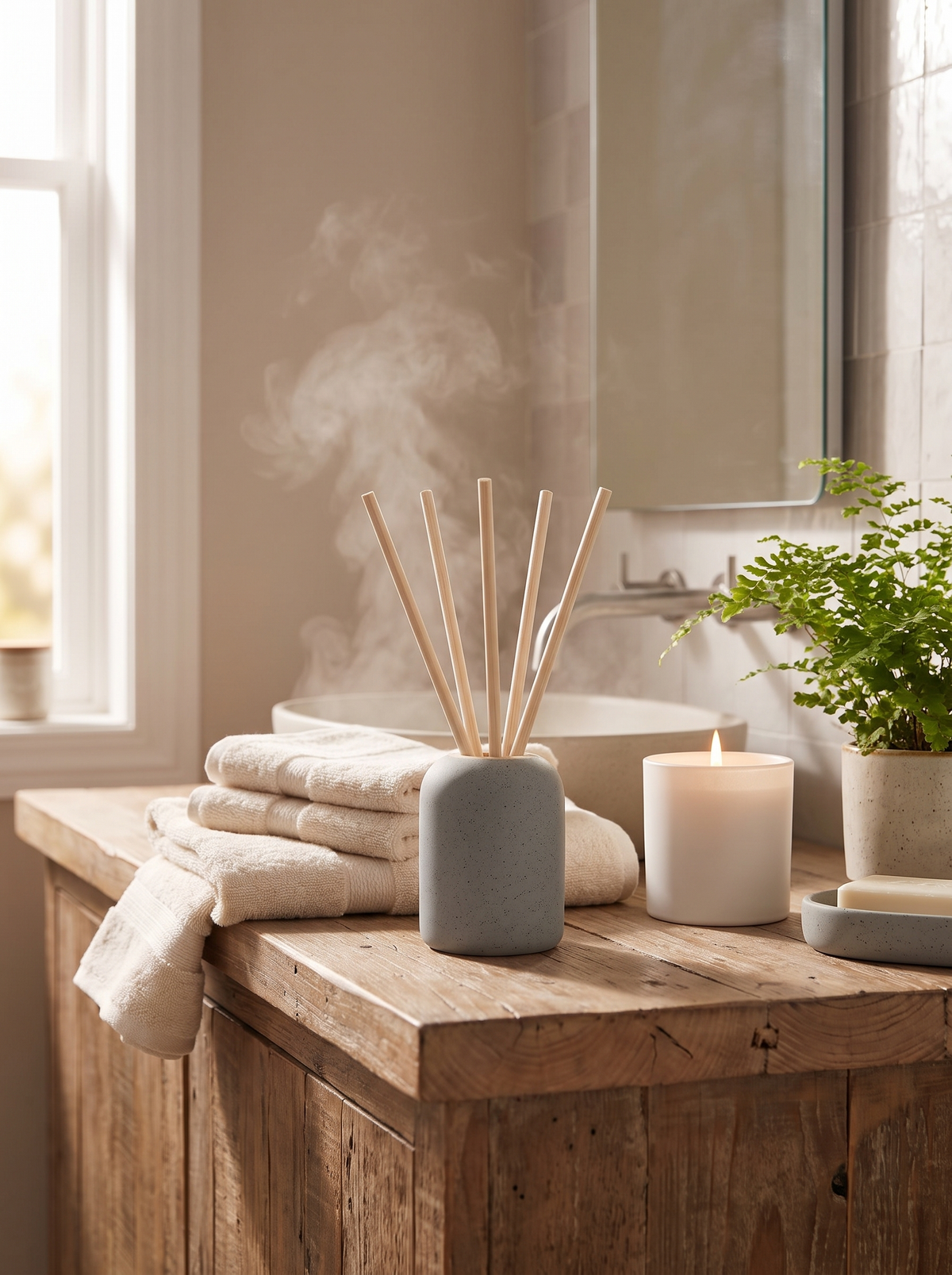 Laurent Well Matte Ceramic Reed Diffuser Set, 100ml, A Corner For Me Time
