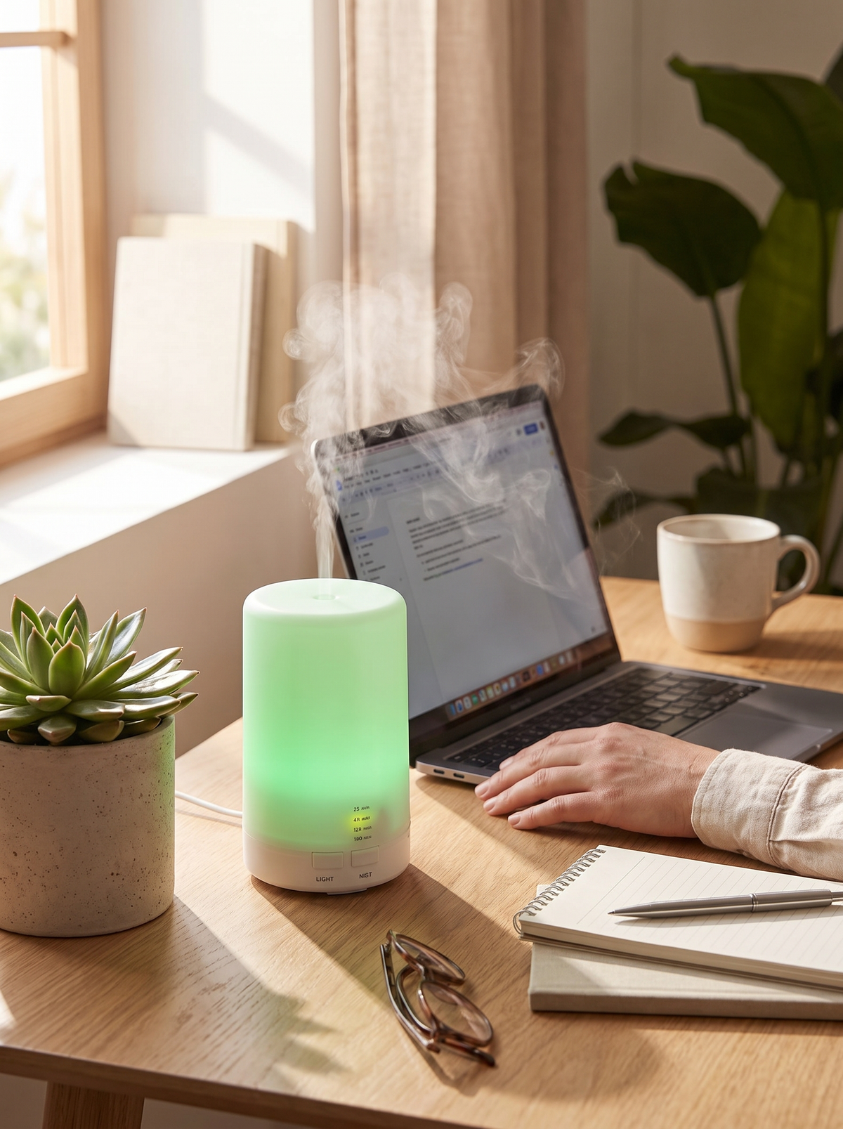 Laurent Well Mini Ultrasonic Essential Oil Diffuser, Cool Mist, Your Desk Ritual