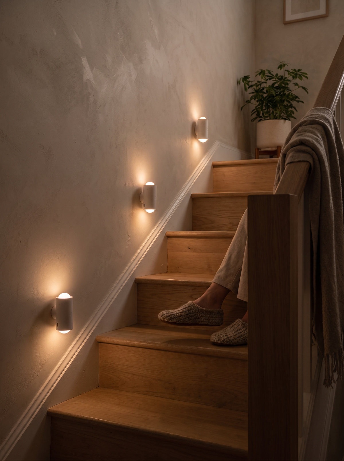 Laurent Well Rechargeable LED Wall Light, Multi-Color Strobe, Lights Every Step