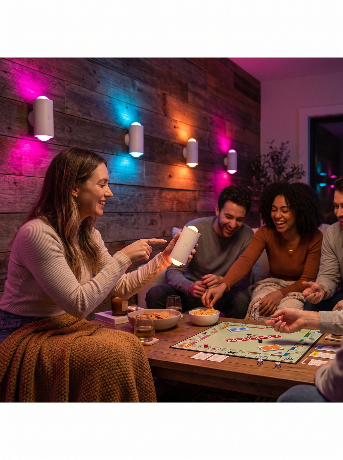 Laurent Well Rechargeable LED Wall Light, Multi-Color Strobe, Party Ready at a Tap