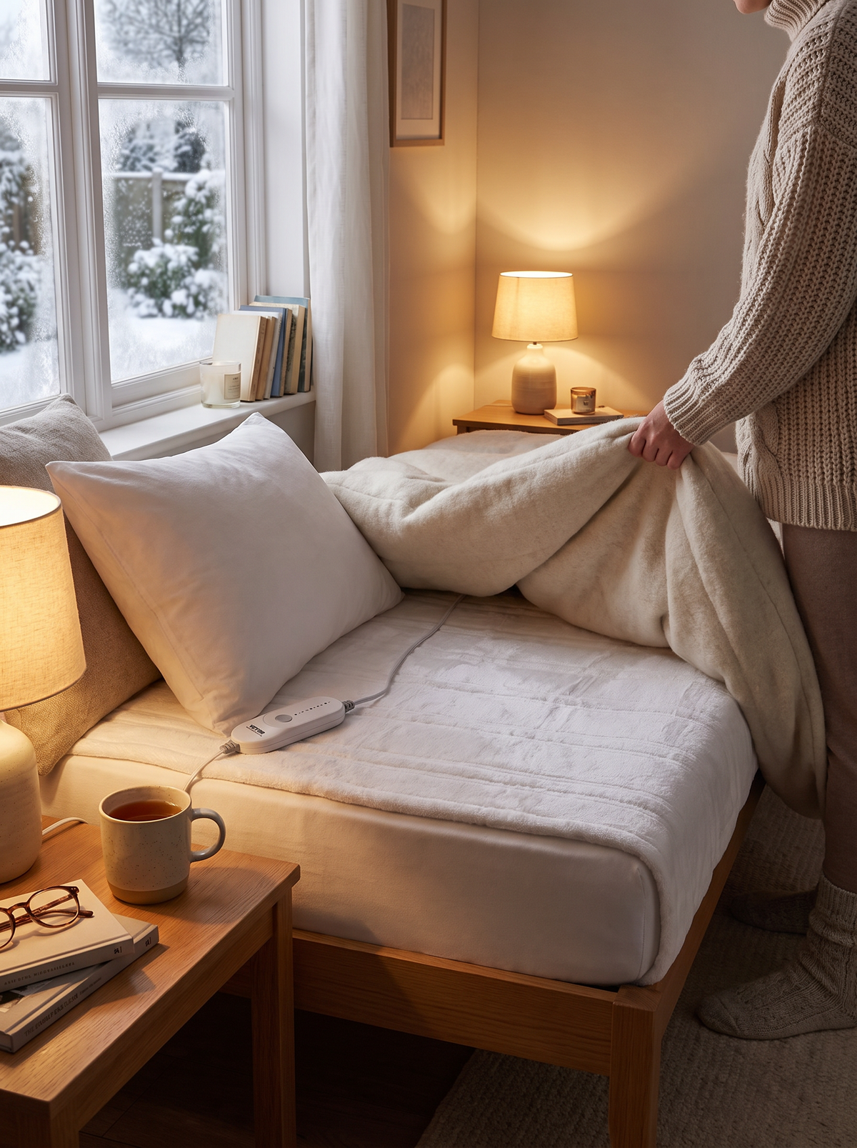 Laurent Well Heated Mattress Pad, Coral Fleece, 39 x 75 In, A Warm Bed Waiting