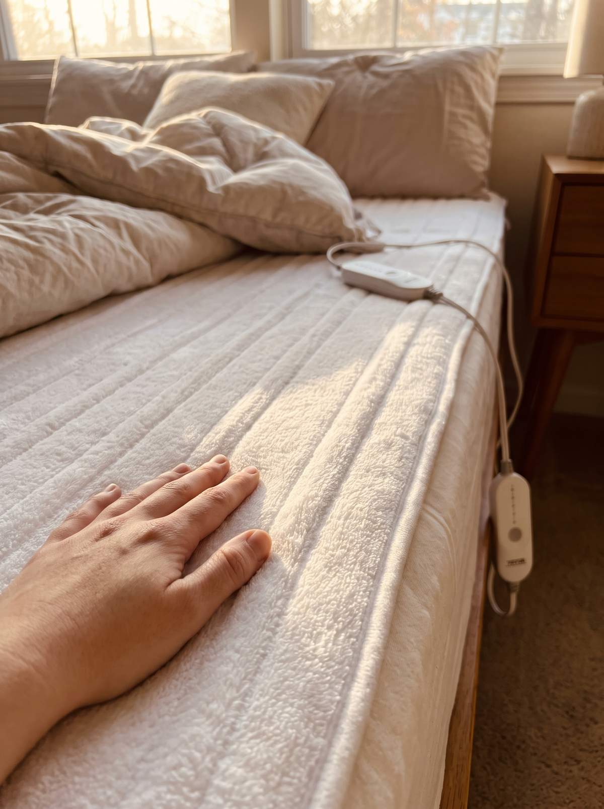 Laurent Well Heated Mattress Pad, Coral Fleece, 39 x 75 In, Even Warmth, Head to Toe