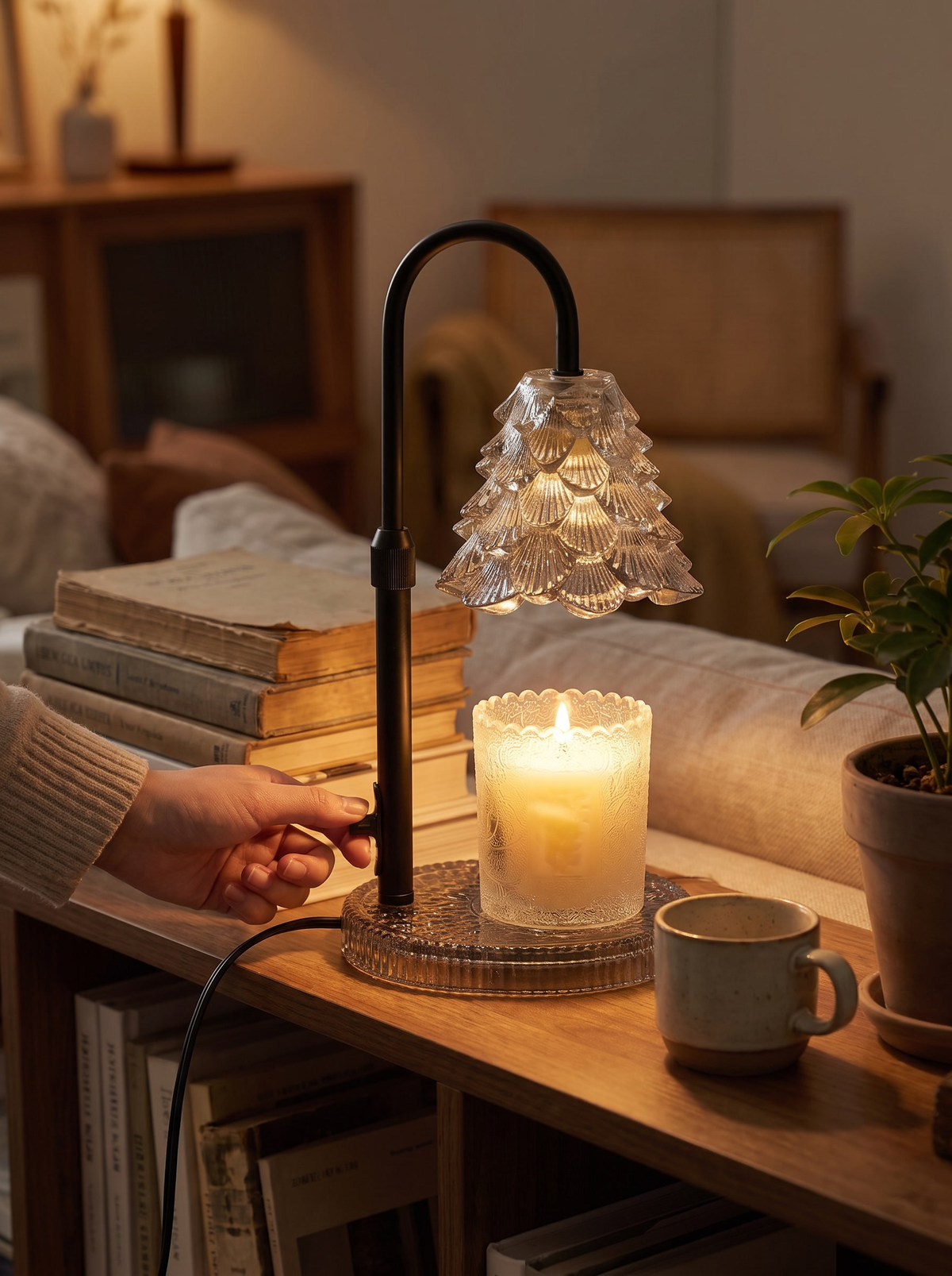 Laurent Well Tree-Shaped Candle Warmer Lamp with Dimmer, Dial In Your Scent