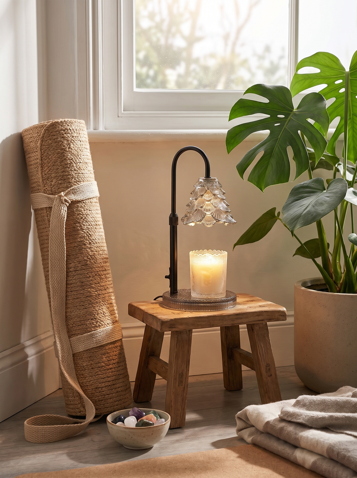Laurent Well Tree-Shaped Candle Warmer Lamp with Dimmer, Made for Calm Corners