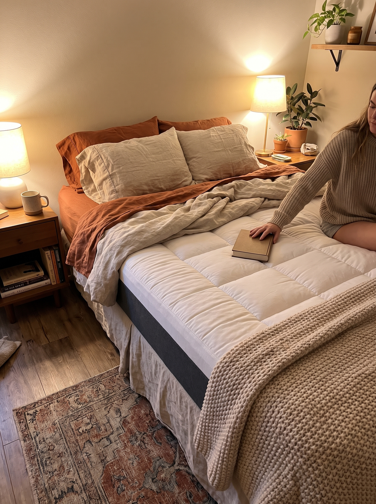 Laurent Well Full Mattress Topper Pad, Gray, A Bed That Feels New