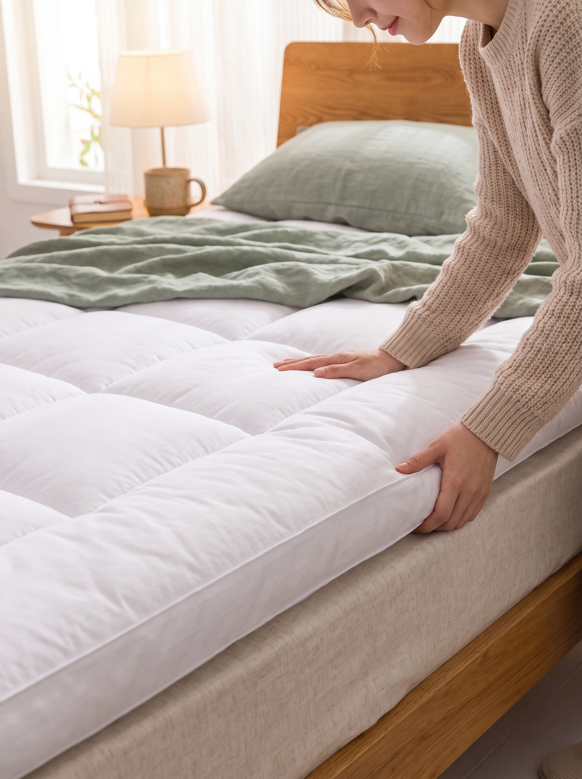 Laurent Well Gray Topper Pad for Twin Size Mattress, Ready In A Minute