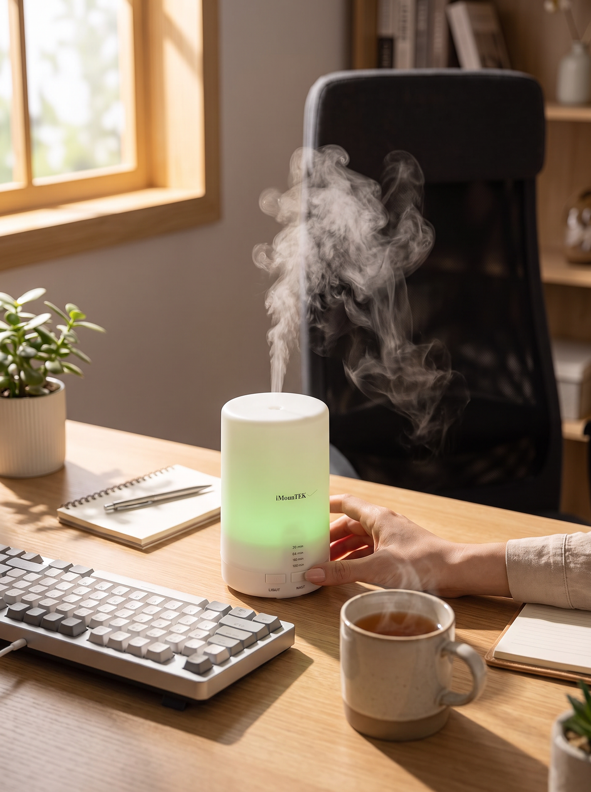 Laurent Well Mini Cool Mist Diffuser with 7 LED Colors and Timer, Home, Office Or Car
