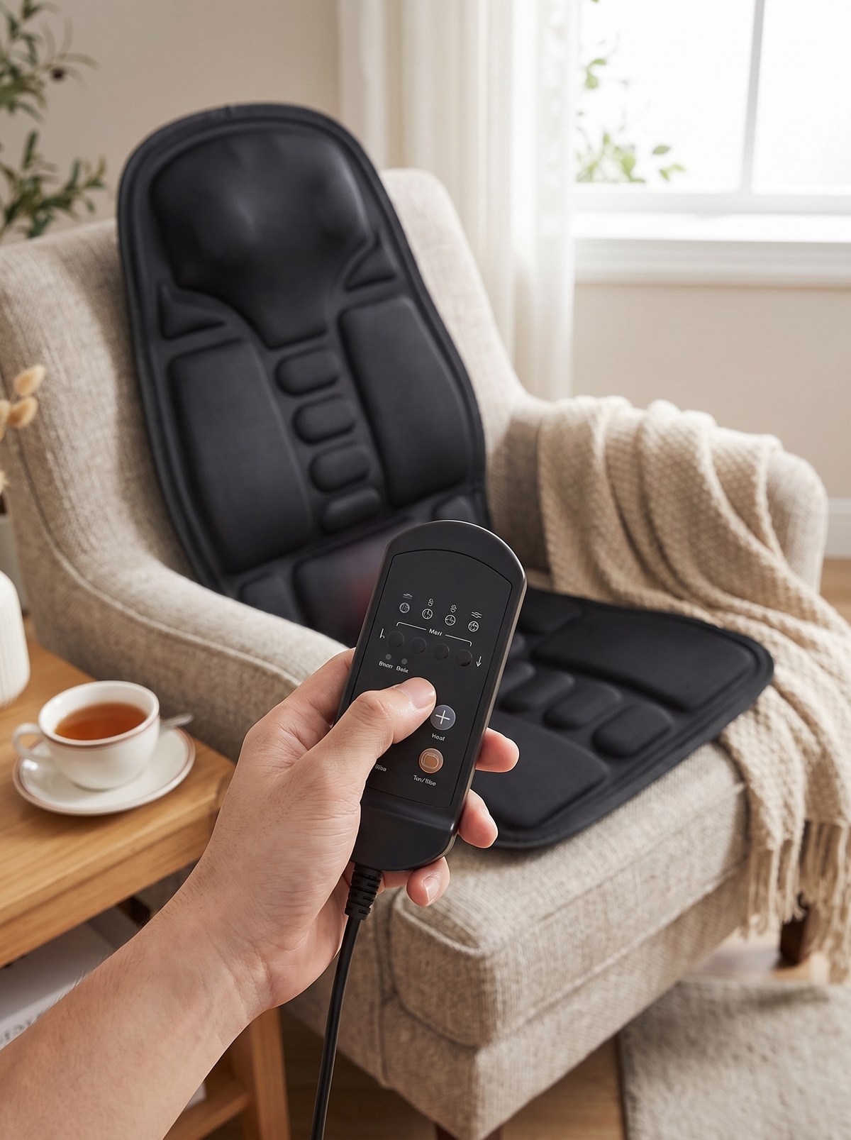 Laurent Well Heated Back Massager Seat Cushion for Car & Chair, Tune It to You