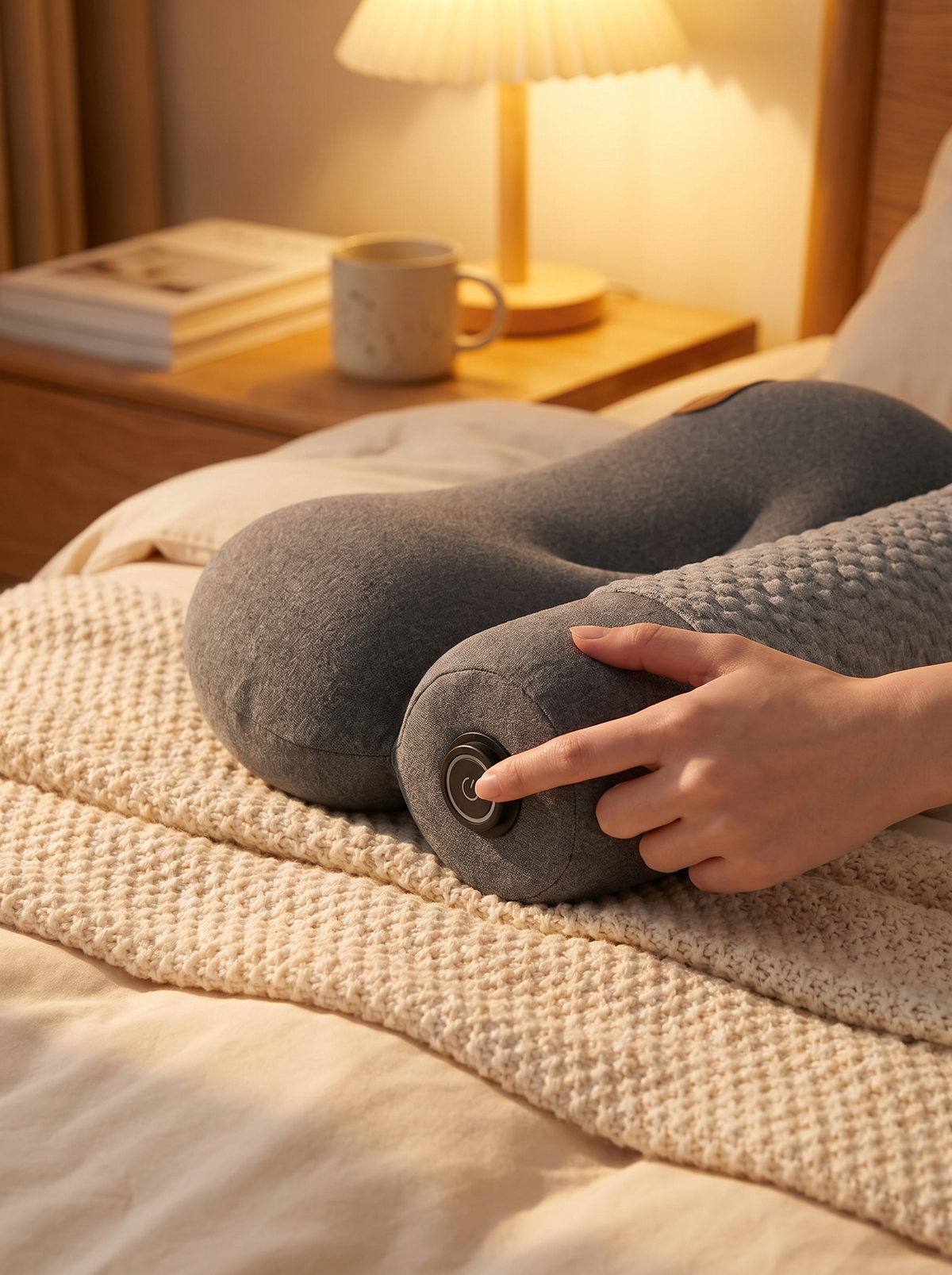 Laurent Well Heated Memory Foam Neck Pillow, 3 Heat Settings, Choose Your Session