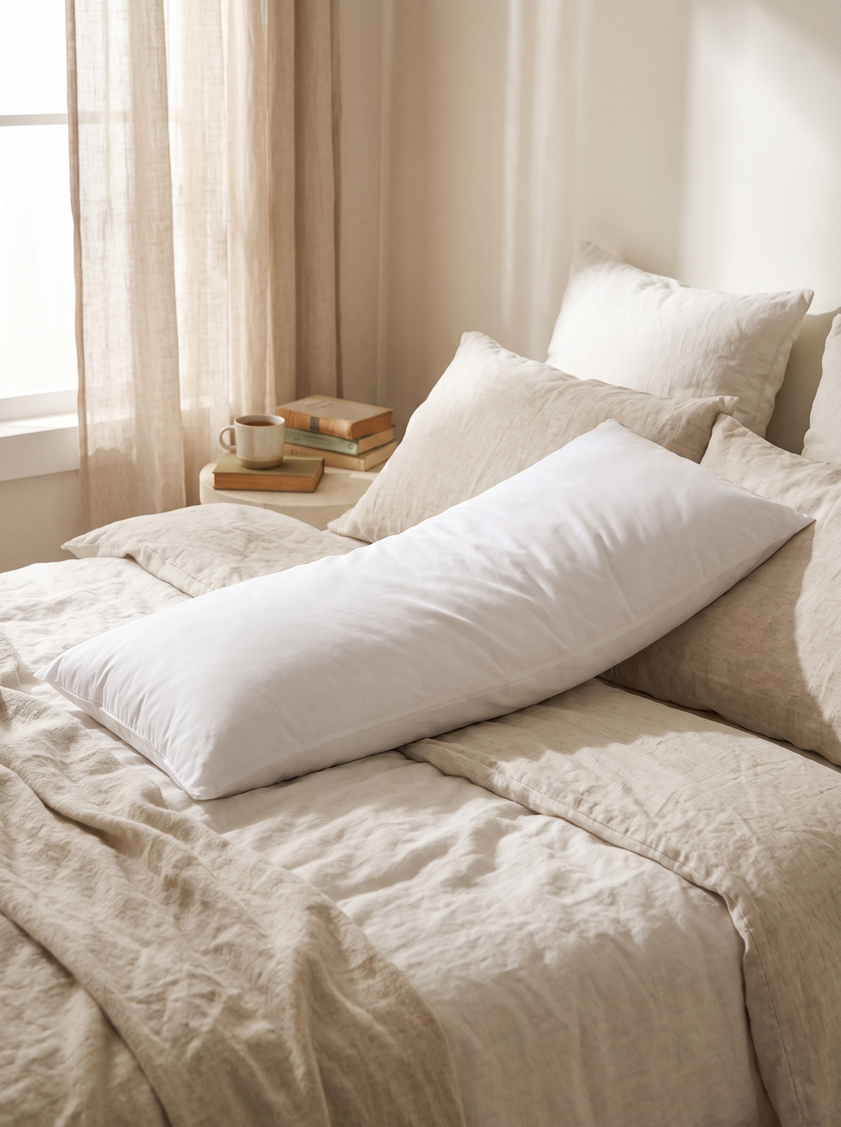 Laurent Well Extra Long Body Pillow 20x54 Inch for Side Sleepers, One Pillow, Neat Bed