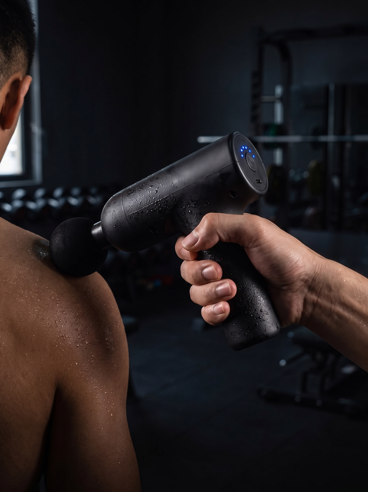 Laurent Well Mini Massage Gun with 6 Speeds & 5 Heads, Black, Full Size Feel, Pocket Size