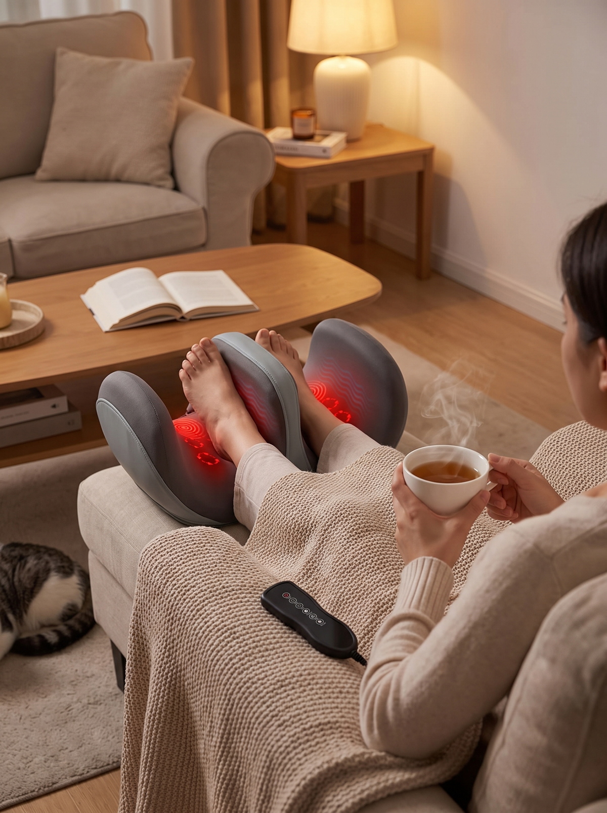 Laurent Well 3-in-1 Heated Foot and Back Massager with Kneading, Three Ways to Unwind