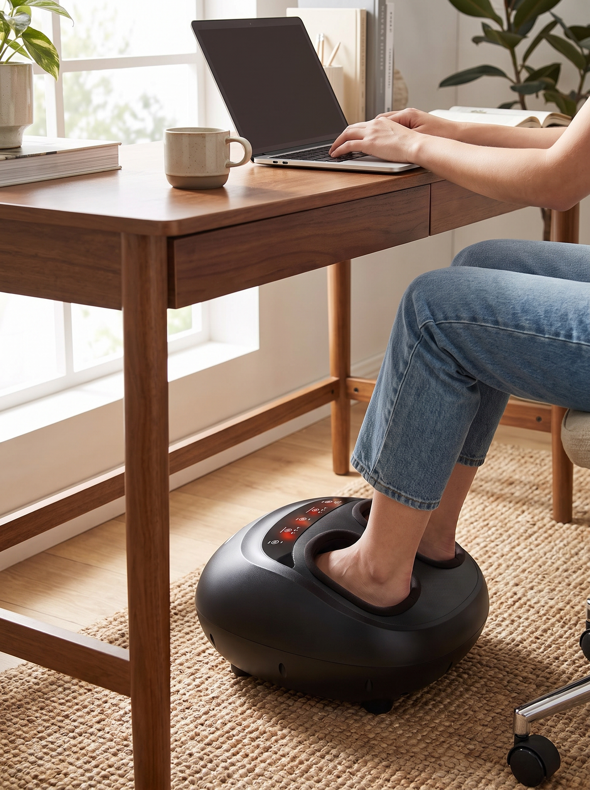 Laurent Well Deep Kneading Foot Massager Machine with Heat, Quiet in Any Room