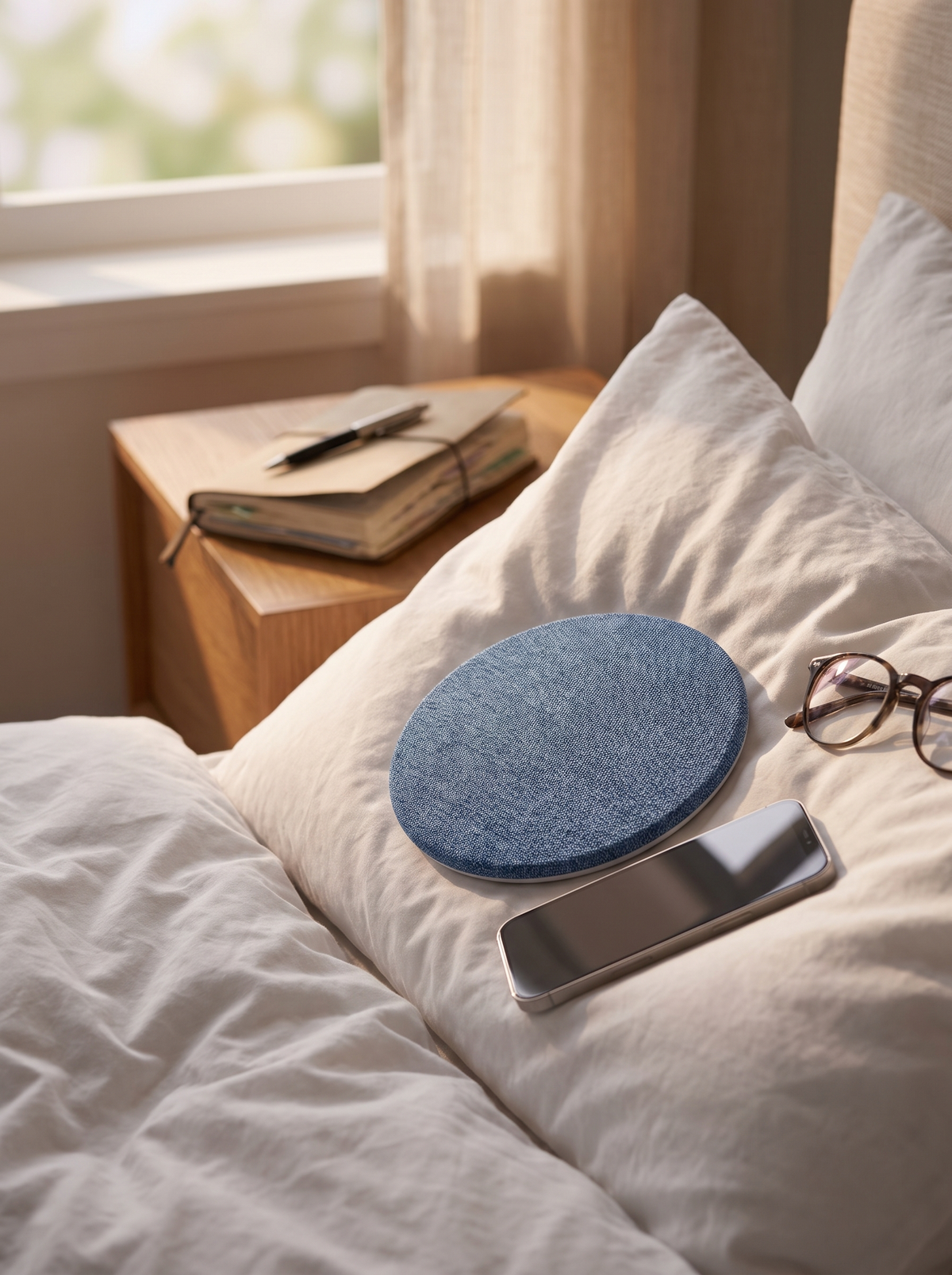 Laurent Well Ultra-Thin Bluetooth Pillow Speaker for Sleep, Packs Flat for Travel