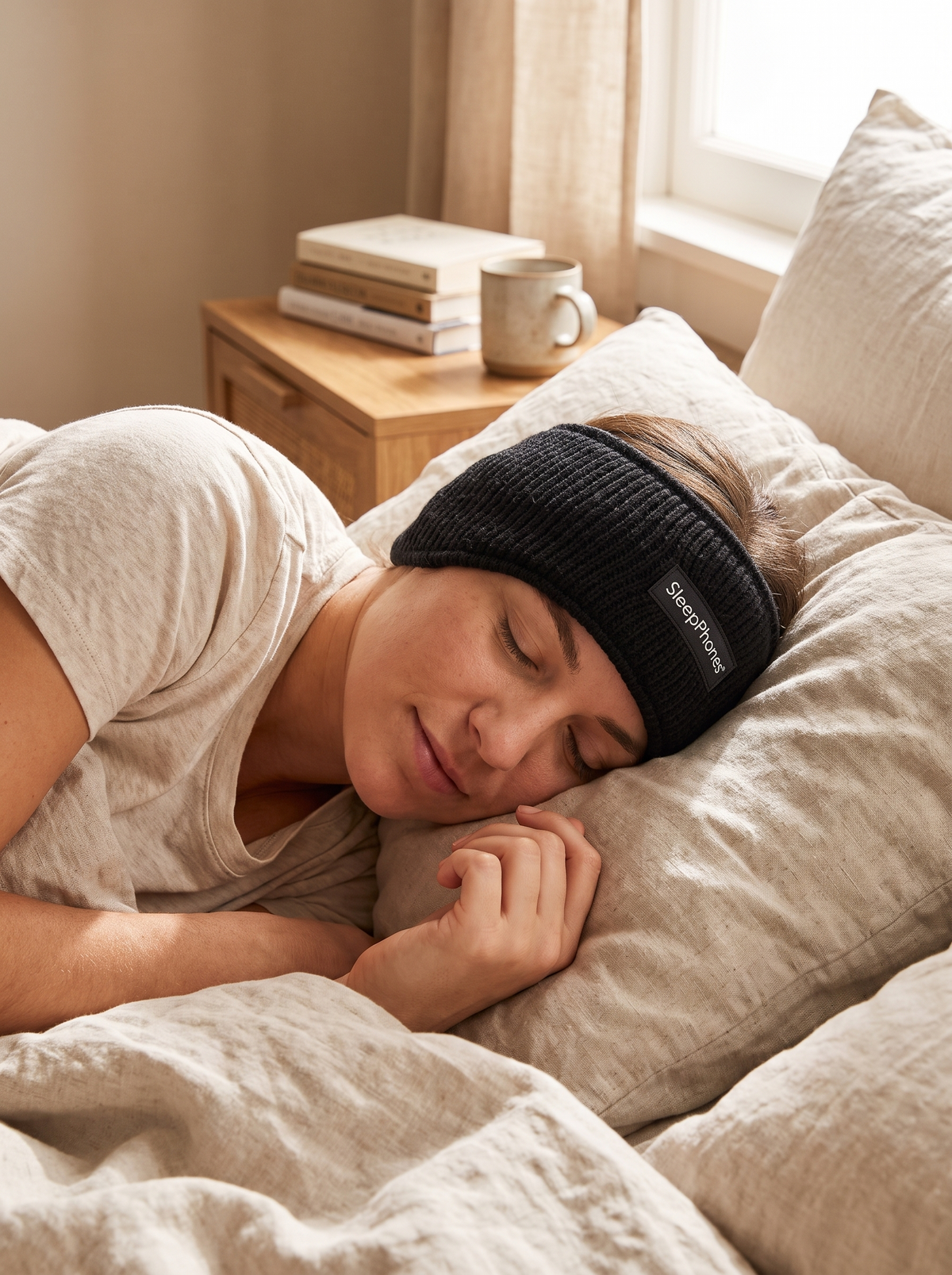 Laurent Well Bluetooth Sleep Headband Eye Mask - Wireless Headphones, Side Sleeper Friendly