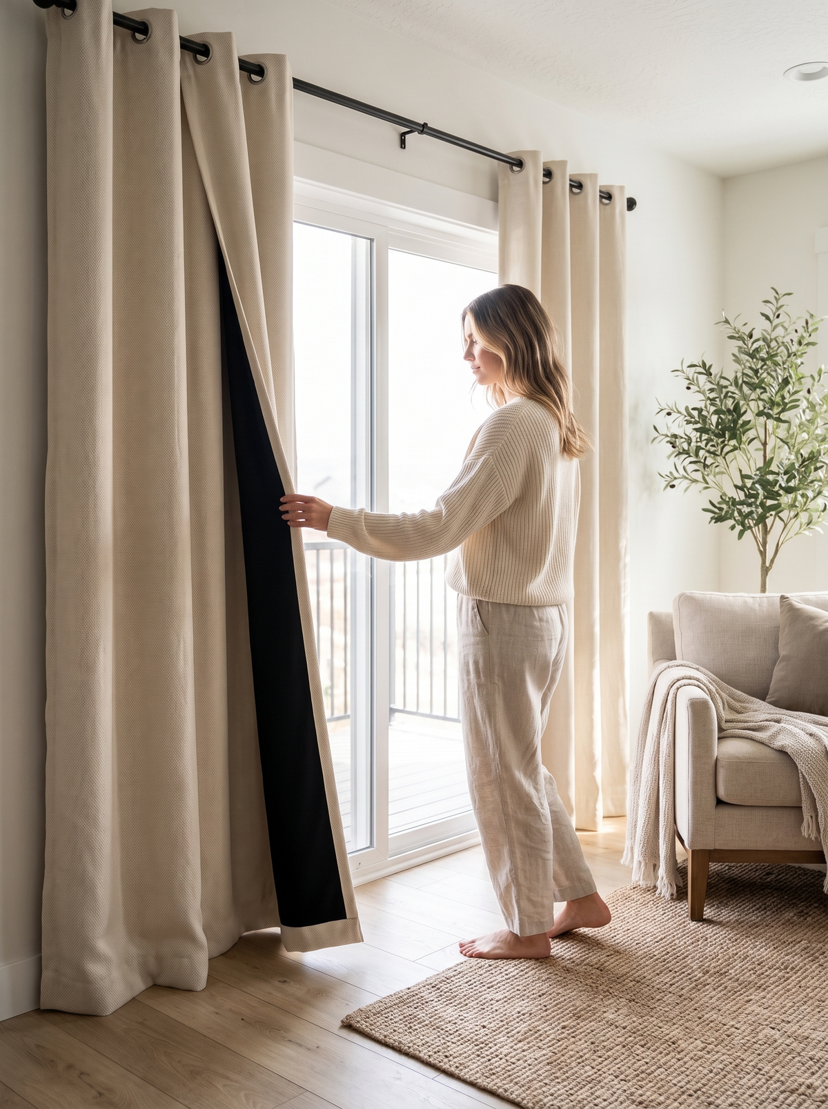 Laurent Well Gray Blackout Curtains 52 x 84 Inch, 2 Panels, Floor Grazing Tailored Look