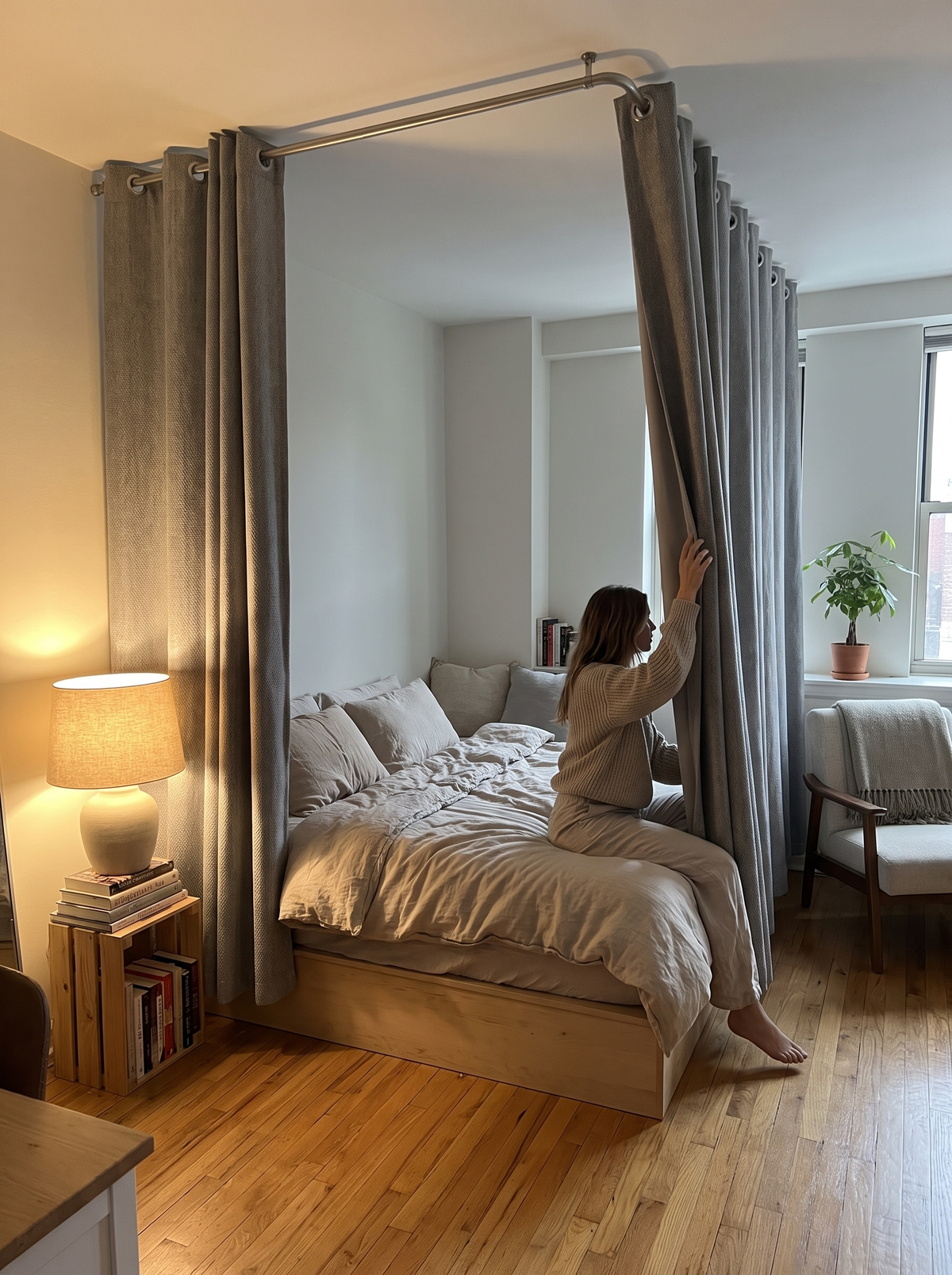 Laurent Well Gray Blackout Curtains 52 x 84 Inch, 2 Panels, A Private Sleeping Nook