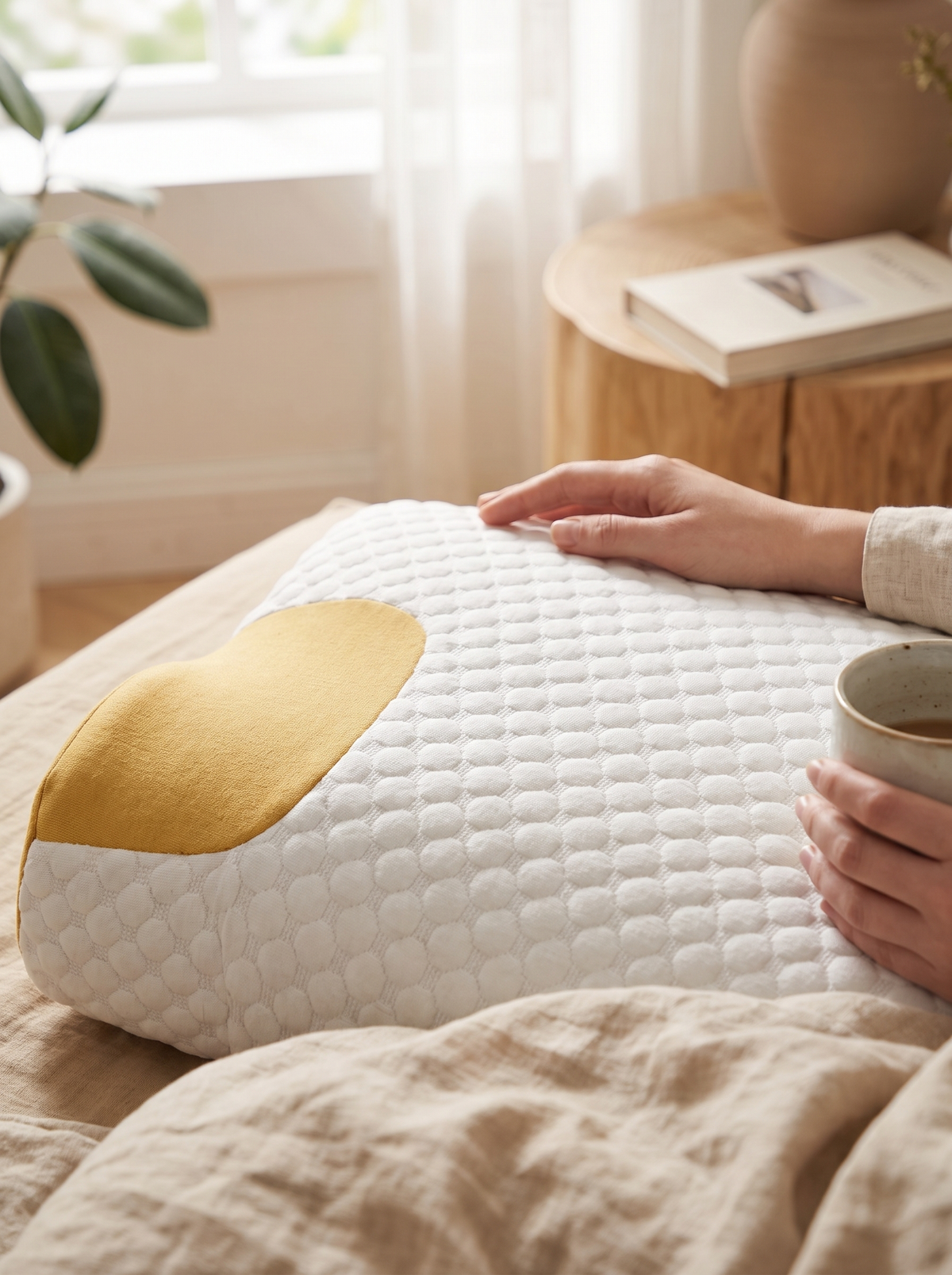 Laurent Well 3D Knitted Cotton Massage Pillow - Pink, Texture That Invites You In