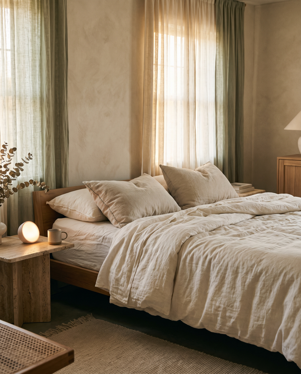 Bedroom at gentle sunrise